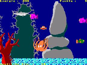 screenshot von action game mit clownfisch